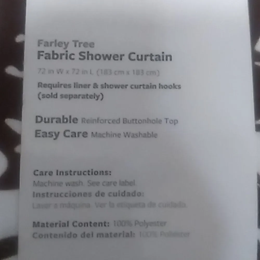 Better Homes and Garden Shower Curtain  and Curtain Hooks